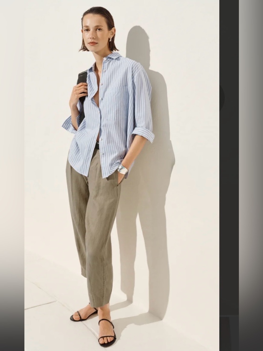 AYR The Bam Baby Barrel Leg  in Desert Cities 100% Irish Linen Twill